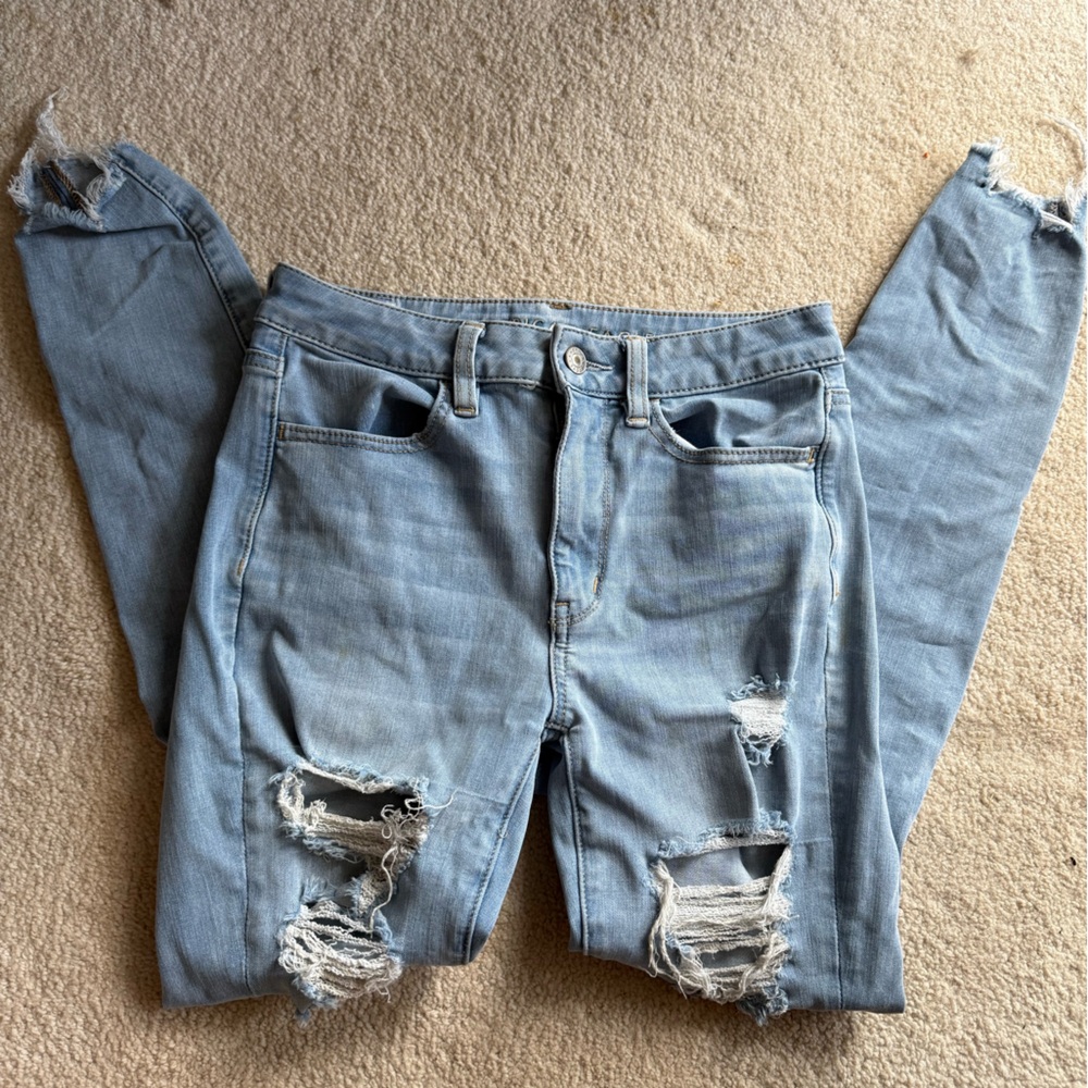 American Eagle Outfitters 360 Ne(x)t Level Stretch Light Blue Denim Jeans